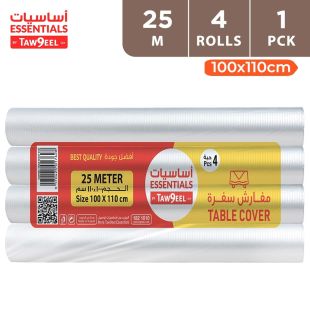 Essentials by Taw9eel Table Sheet 25m 100 × 110cm - 4 Rolls
