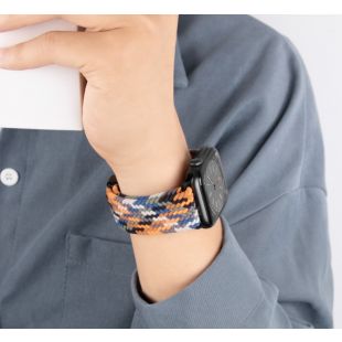 سوار مضفر لساعة Apple من النايلون بإبزيم مغناطيسي مقاس 42-44-45-46-49 مم