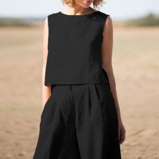Women’s Casual Sleeveless Top and Wide-Leg Pants 2Pcs Lounge Set