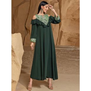 فستان طويل بكتف مكشوف للسيدات