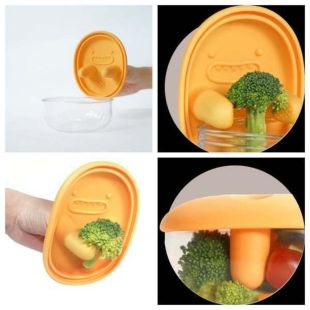 Small Food Storage Container with Organizing Silicone Lid – 2Pcs