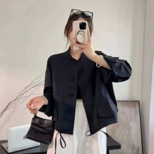 Short Drawstring Casual Jacket for Women