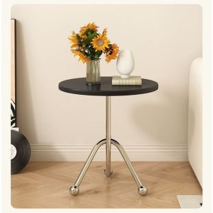 طاولة جانبية دائرية من MDF وإطار ستانلس ستيل 40&times;41 سم