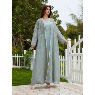 طقم فستان وعباية أنيق للسيدات