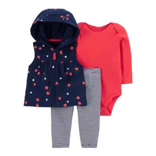 3-Piece Heart Design Set for Girls