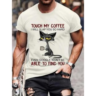 Men’s Casual T-Shirt with 3D Cat Design
