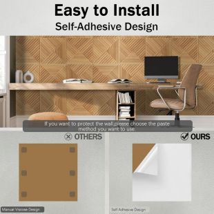 لوح جداري عازل للصوت ثلاثي الأبعاد 3 قطع 60 &times; 60 سم