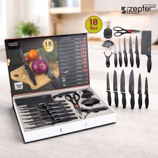 طقم سكاكين مطبخ 18 قطعة ستانلس ستيل من Zepter