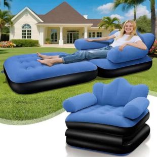 Inflatable Pull Out Sofa Bed Chair and Air Mattress 178×89×64 cm