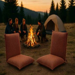 Folding Floor Chair with Adjustable Back Support 47×44×47 cm