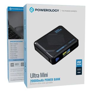 20000mAh Laptop Power Bank with USB-C and USB-A Ports and 15W MagSafe Wireless Charging 100W by Powerology