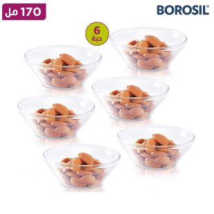 طقم أوعية تقديم زجاجية Venus عدد 6 قطع سعة 170 مل من Borosil