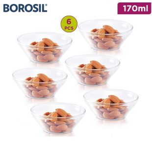 Borosil Set of 6 Venus Glass Katori Bowl 170ml