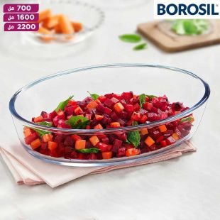 طبق بيضاوي من زجاج البوروسيليكات من Borosil