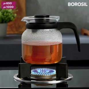 إبريق زجاجي من البوروسيليكات مع مصفاة مدمجة من Borosil