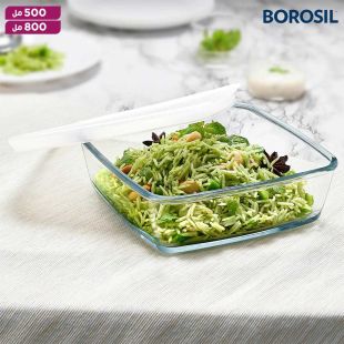 طبق خبز زجاجي مربع من البوروسيليكات مع غطاء من Borosil