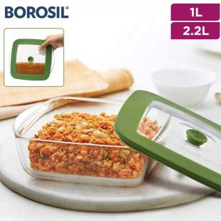 Borosil Square Glass Baking Dish with Lid