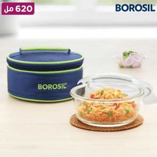 علبة غداء من زجاج البوروسيليكات 620 مل مع حقيبة من Borosil