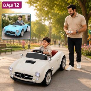 سيارة أطفال كهربائية كلاسيكية 12 فولت بريموت تحكم وإضاءة LED