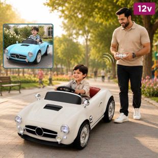 Classic 12V Kids Electric Ride-On Car with Remote Control and LED Lights