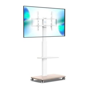 Mobile TV Floor Stand with Wheels and AV Shelf for 32-70 Inch TVs