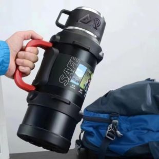 Stainless Steel Insulated Thermos with Tea Infuser and Shoulder Strap