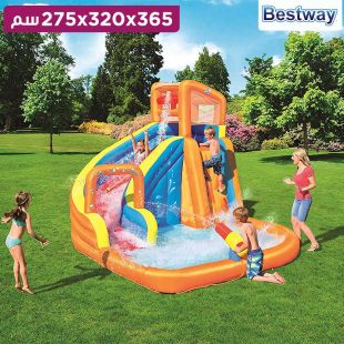 ملاهي مائية قابلة للنفخ 5 في 1 مع منفاخ ومنزلق 365×320×275 سم من Bestway
