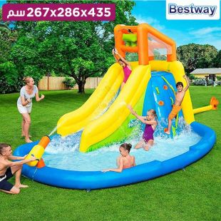 ملاهي مائية قابلة للنفخ مع منزلق ومسبح ومنفاخ 435×286×267 سم من Bestway