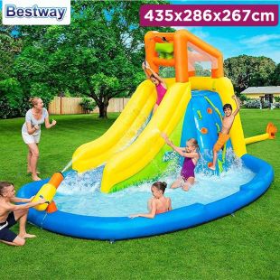 Inflatable Water Play Center with Slide Pool and Blower 435×286×267 cm by Bestway