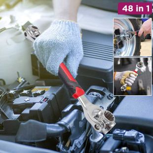 48-in-1 Universal Multifunction Wrench with Dual Rotating Heads