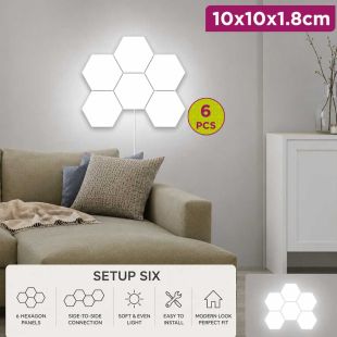 6Pcs Touch-Control Hexagonal LED Wall Light Set