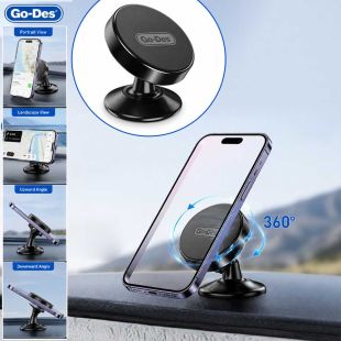 360° Rotating Magnetic Car Phone Mount by Go-Des
