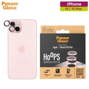حماية لعدسات الكاميرا هاتف ايفون 15 و 15 بلس - وردي من PanzerGlass