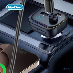 جهاز إرسال FM للسيارة بلوتوث 5.3 وشاحن ثنائي بقوة 36 واط - أسود من Go-Des