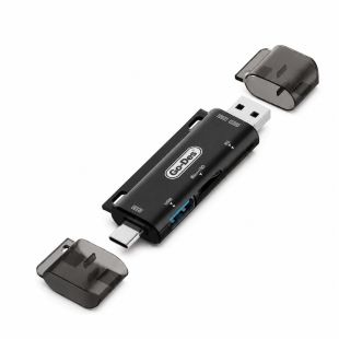 قارئ بطاقات OTG متعدد المنافذ مع USB-A وUSB-C ومايكرو USB من Go-Des