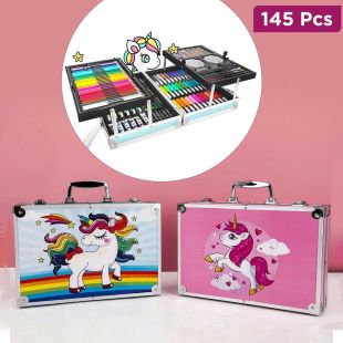 145 Pcs Unicorn Color Art and Drawing Set for Kids