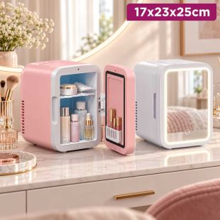 Mini Fridge 4L with Mirror and LED Backlight 17 x 23 x 25cm