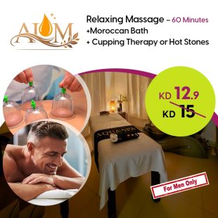 Relaxation Massage + Moroccan Bath + Cupping/Hot Stones at Aqua Health Institute