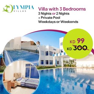 Enjoy 3 Nights Stay All Weekdays in a Villa at Olympia