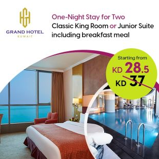 One Night Stay in a Classic Room or Junior Suite including Breakfast Meal at Grand Hotel