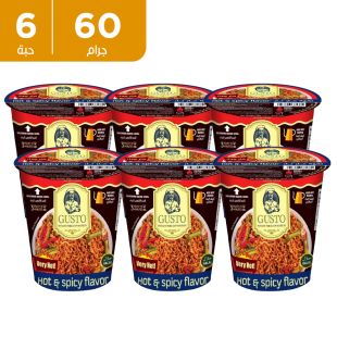 جوستو - نودلز بنكهة الحارة 6 × 60 جم