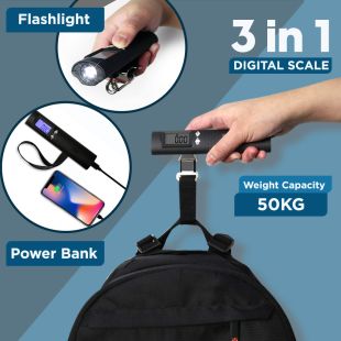 3 in 1 Electronic Scale with Built in Power Bank and Flashlight