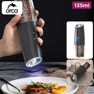 Rechargeable Salt and Pepper Mill 135ml by Orca