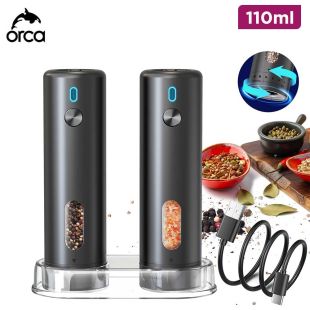 Rechargeable Salt and Pepper Mill 110ml by Orca