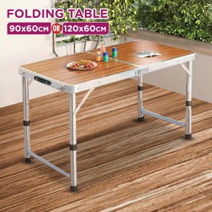 Outdoor Folding Bamboo Table with Aluminum Frame