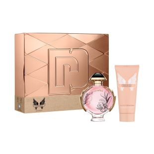 طقم هدية Olympea Blossom للسيدات 2 قطعة EDP من Paco Rabanne - منتج جديد / كرتون تالف