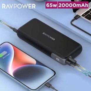 20000mAh PD 65W Power Bank by RAVPower ( New Product / Open Box )