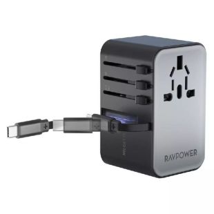70W GaN Travel Charger with Retractable Cable by RAVPower ( New Product / Open Box )