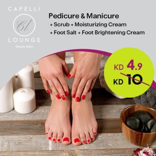 Full Pedicure & Manicure at Capelli Lounge Salon