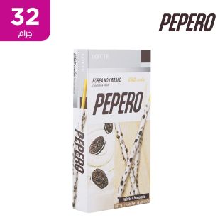 أصابع بسكويت بالشوكولاتة البيضاء 8 × 32 جرام من Lotte Pepero